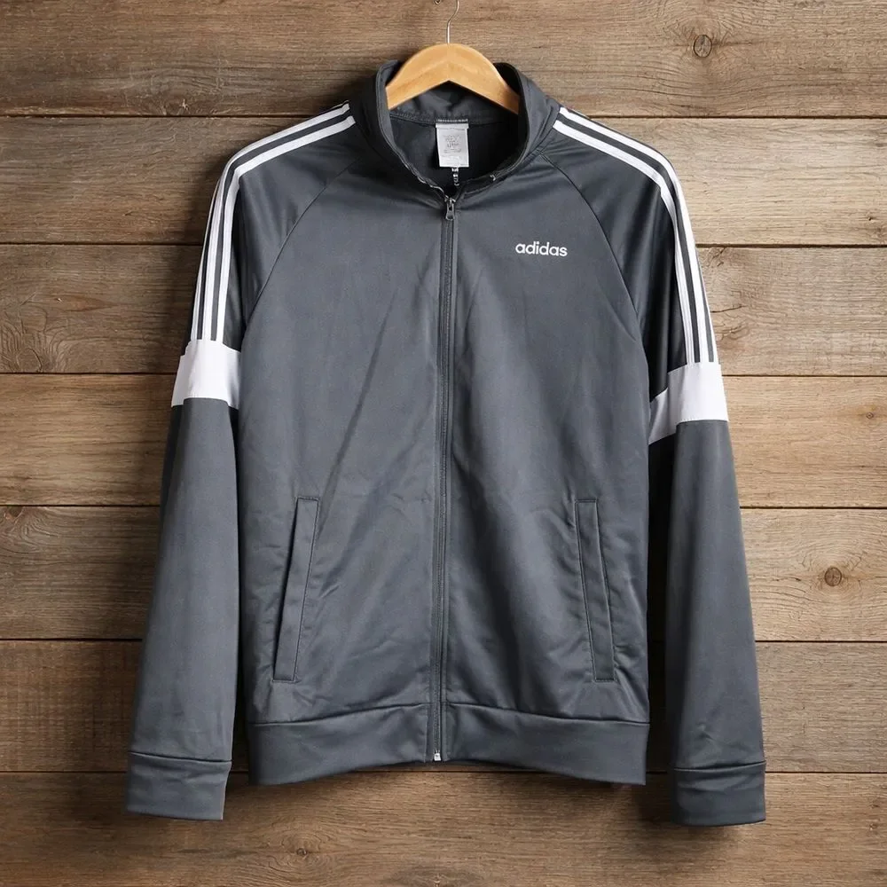 EUC Adidas Child/Boy/Girl Child Ladies Gray Long Sleeve Zip Up Jacket Size Large
